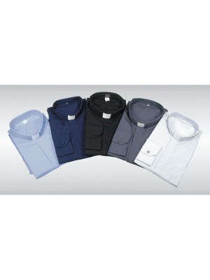 Tunnel Collar Shirt Half Cotton Long Sleeve 10000-ML