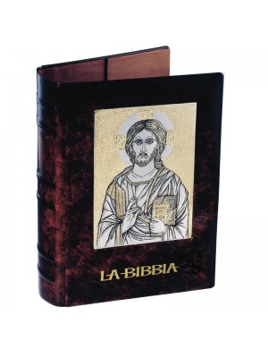 Bible Cover in Leather and Silver 5148