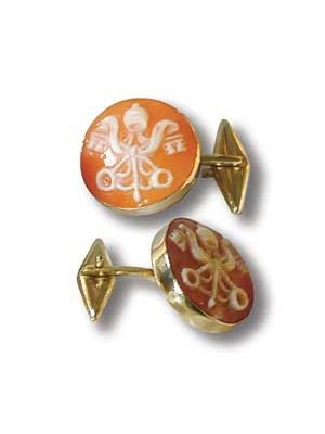 Cameo Cufflinks with Vatican Coat of Arms 8010