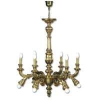 Lampadario in Legno Dorato 5080